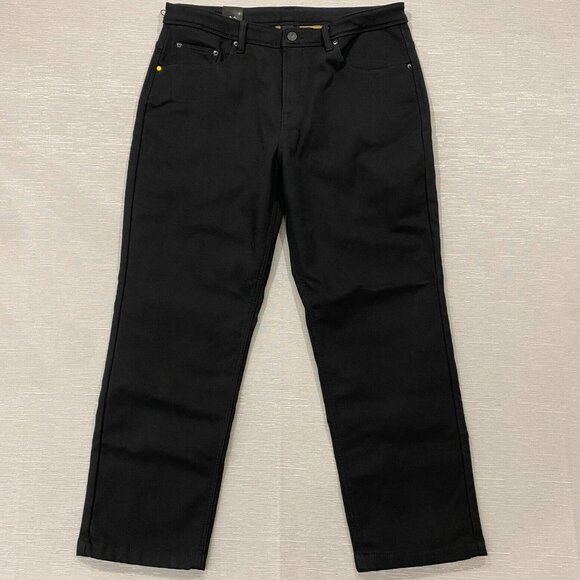 CAT Caterpillar Work Pants Mens 38 x 30 Black Canvas Fleece Lined Insulated - Picture 2 of 11